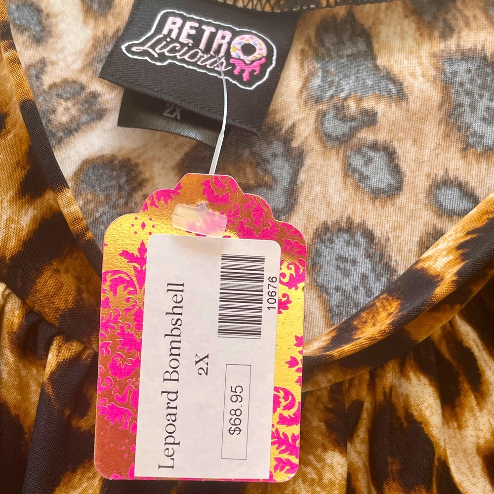 Pinup Girl! Retrolicious retro leopard cute dress.  NWT nice fit. Slimming, sexy
